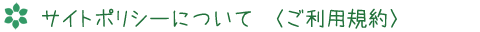 サイトポリシーについて <ご利用規約>